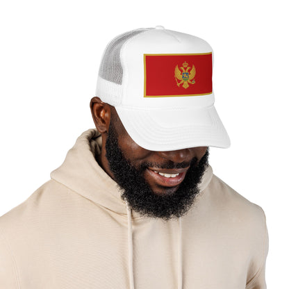 Montenegro Flag Foam Trucker Hat | Montenegrin Pride Snapback Cap | Rep Ya Flag