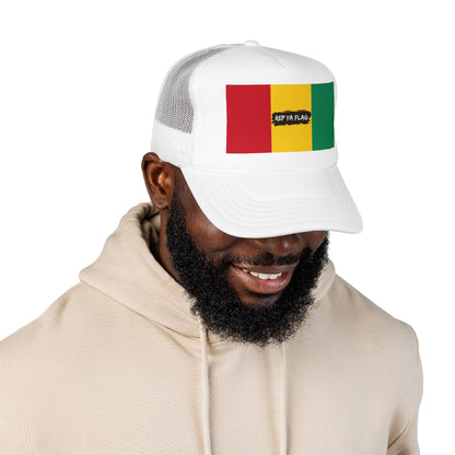 Guinea Flag Foam Trucker Hat | Guinean Pride Snapback Cap | Rep Ya Flag