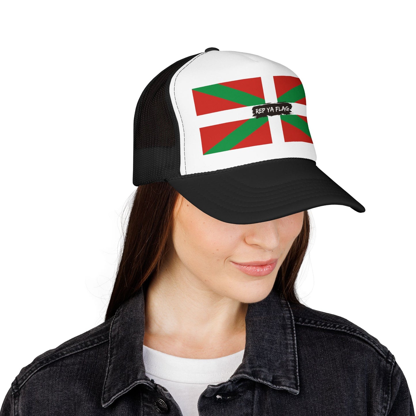 Basque Flag Foam Trucker Hat | Basque Heritage Snapback Cap | Rep Ya Flag