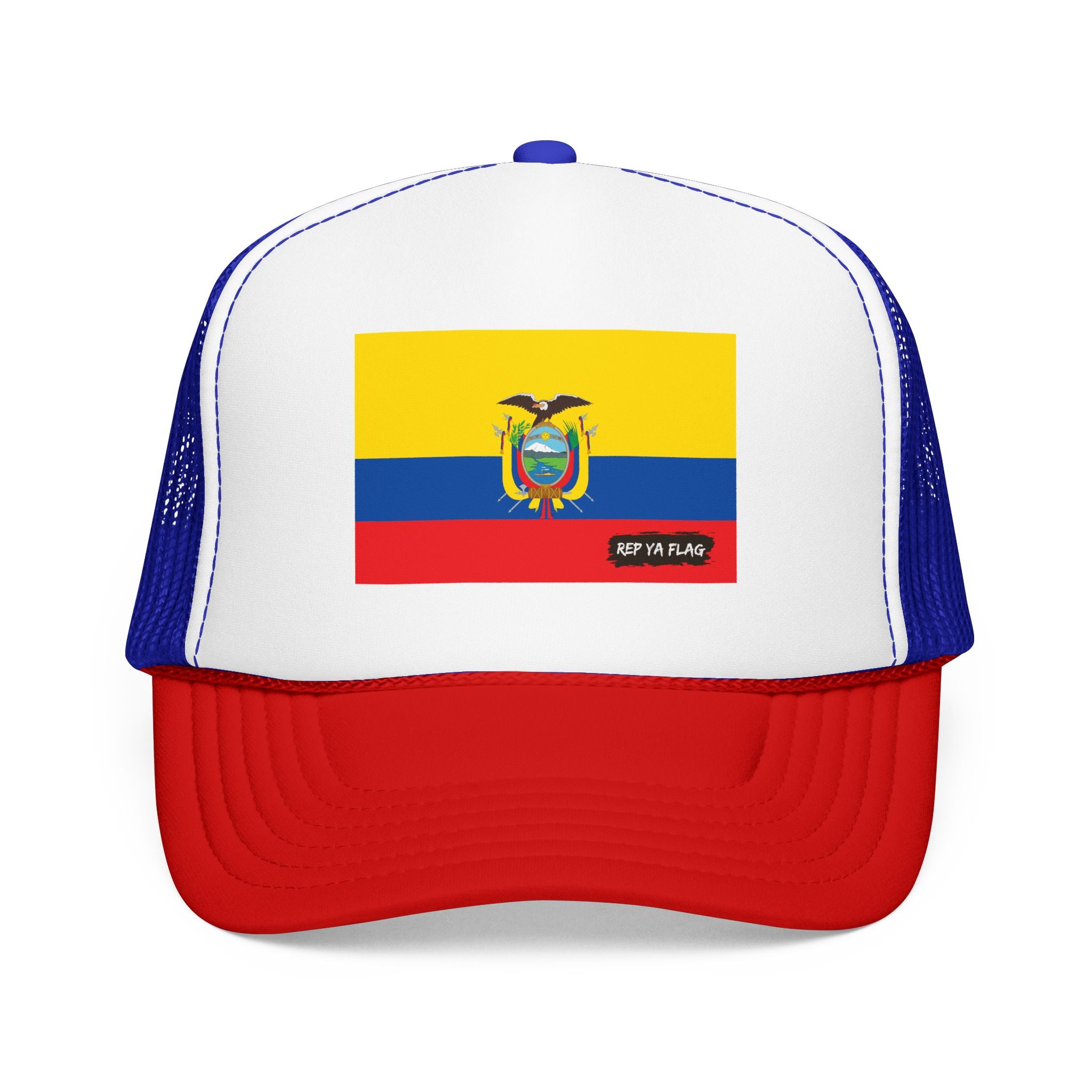 Ecuador Flag Foam Trucker Hat | Ecuadorian Pride Snapback Cap | Rep Ya Flag