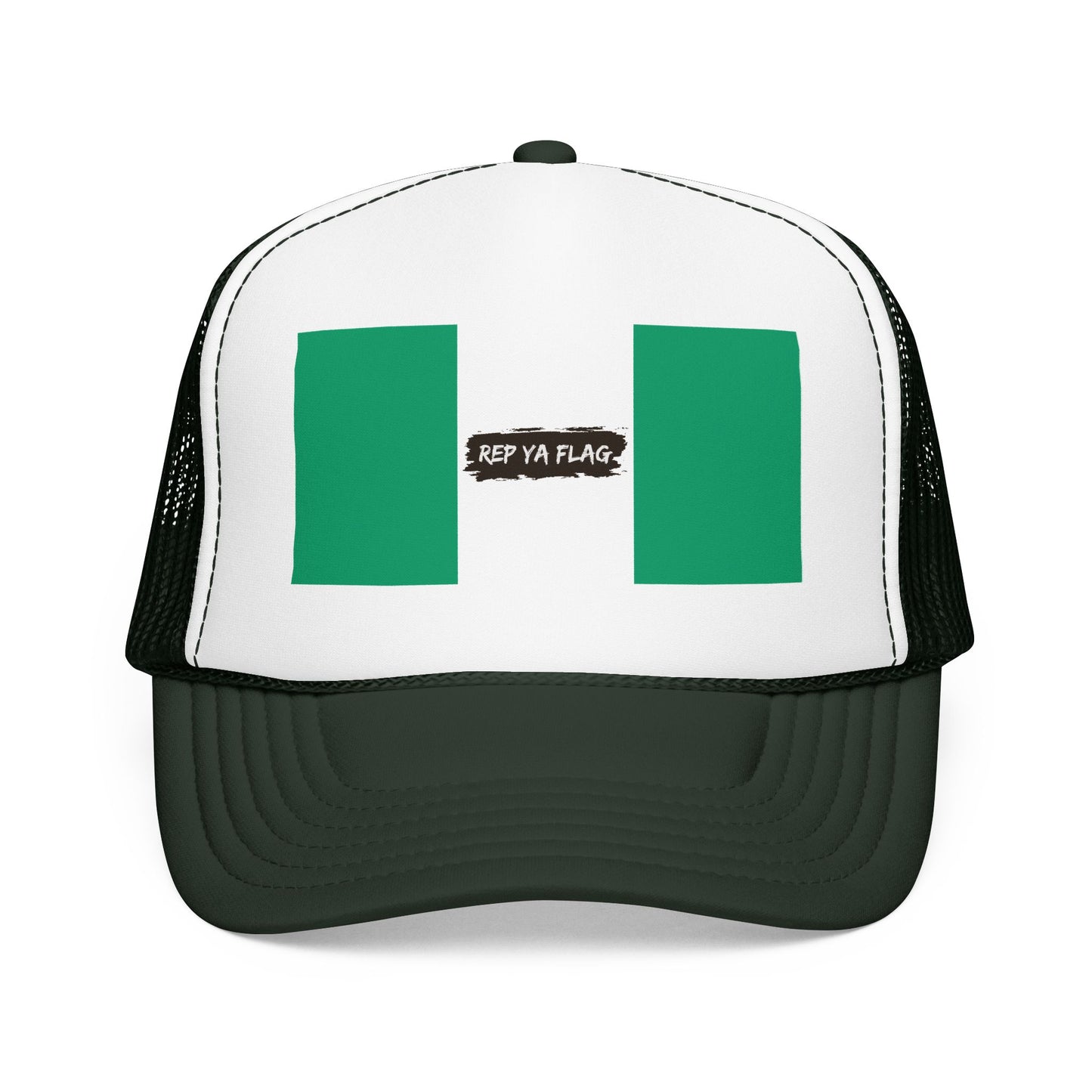Nigeria Flag Foam Trucker Hat | Nigerian Pride Snapback Cap | Rep Ya Flag