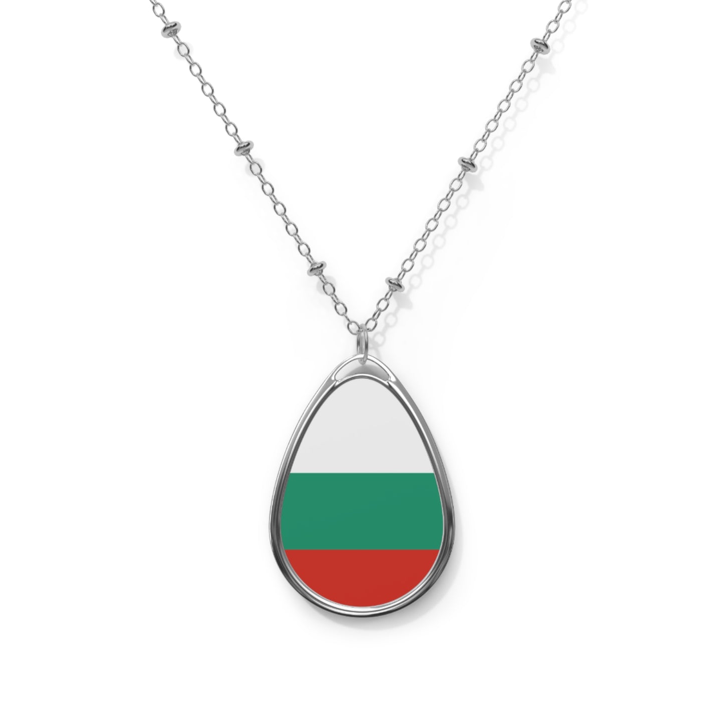 Bulgaria Flag Oval Necklace | Bulgarian Heritage Pendant | Rep Ya Flag