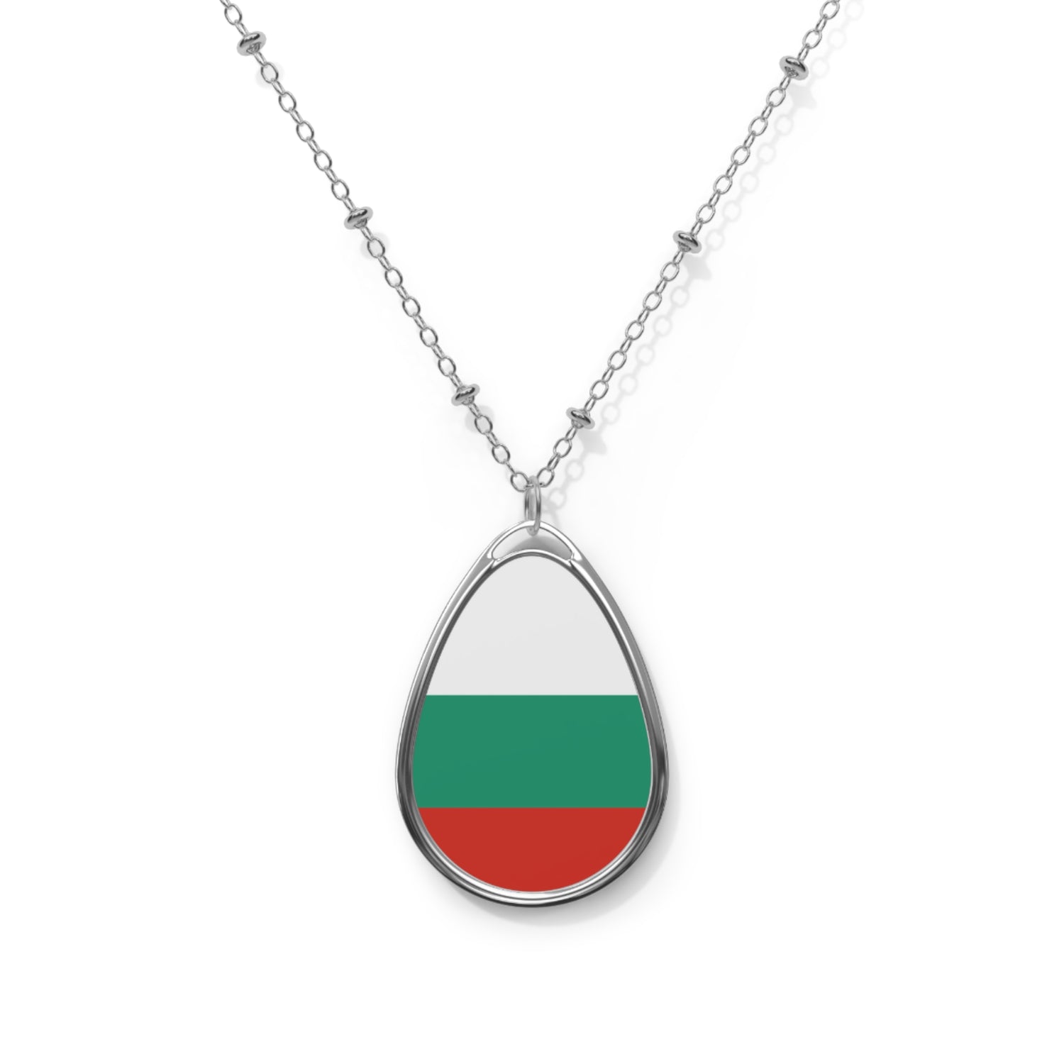 Bulgaria Flag Oval Necklace | Bulgarian Heritage Pendant | Rep Ya Flag