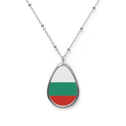 Bulgaria Flag Oval Necklace | Bulgarian Heritage Pendant | Rep Ya Flag