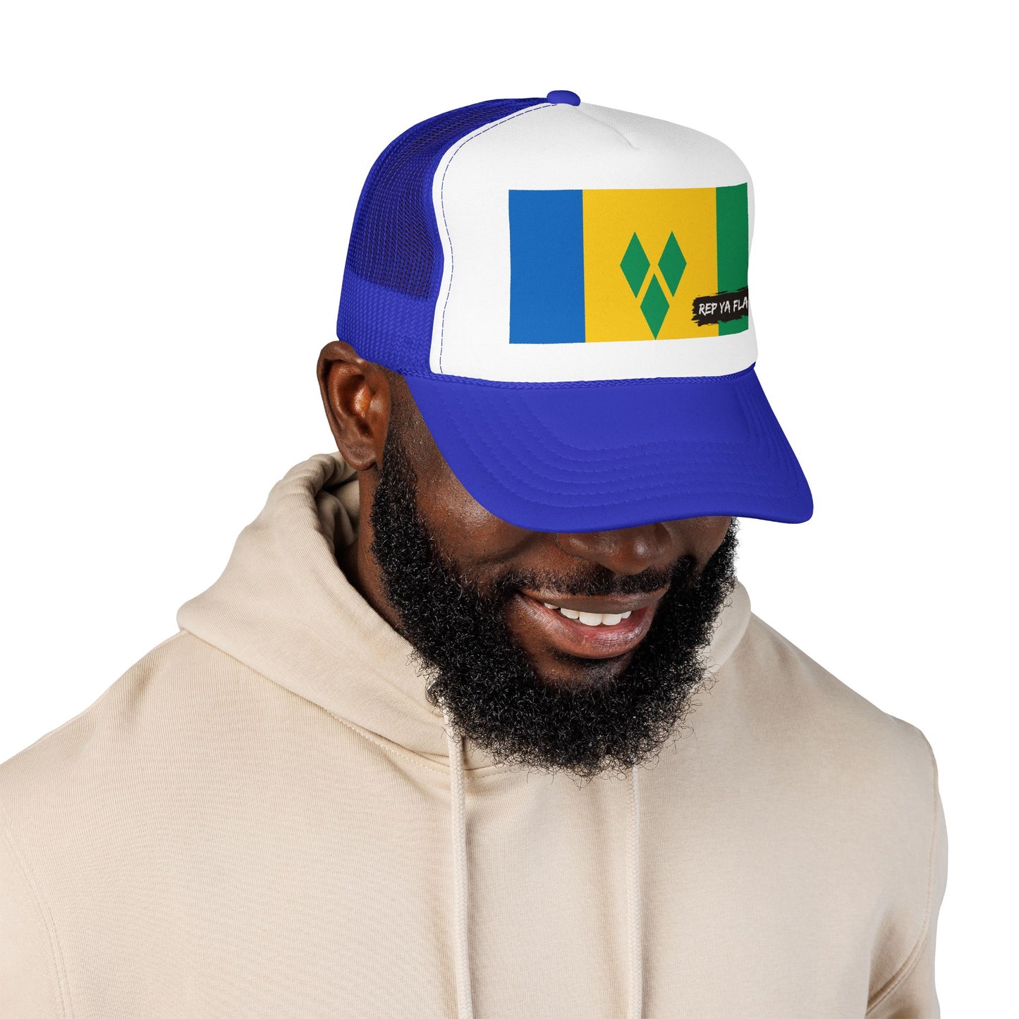 Saint Vincent and the Grenadines Flag Foam Trucker Hat | Vincentian Pride Snapback Cap | Rep Ya Flag