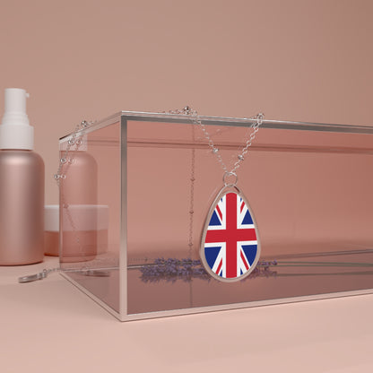 United Kingdom Flag Oval Necklace