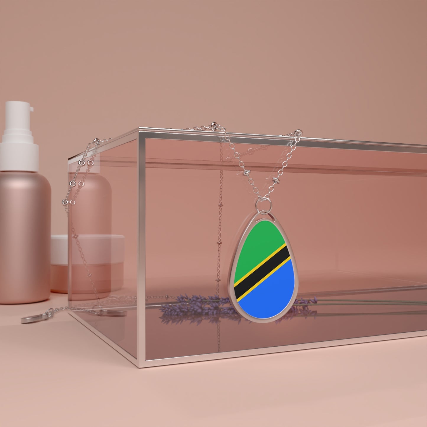 Tanzania Flag Oval Necklace