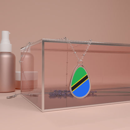 Tanzania Flag Oval Necklace