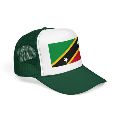 Saint Kitts and Nevis Flag Foam Trucker Hat | Kittitian & Nevisian Pride Snapback Cap | Rep Ya Flag