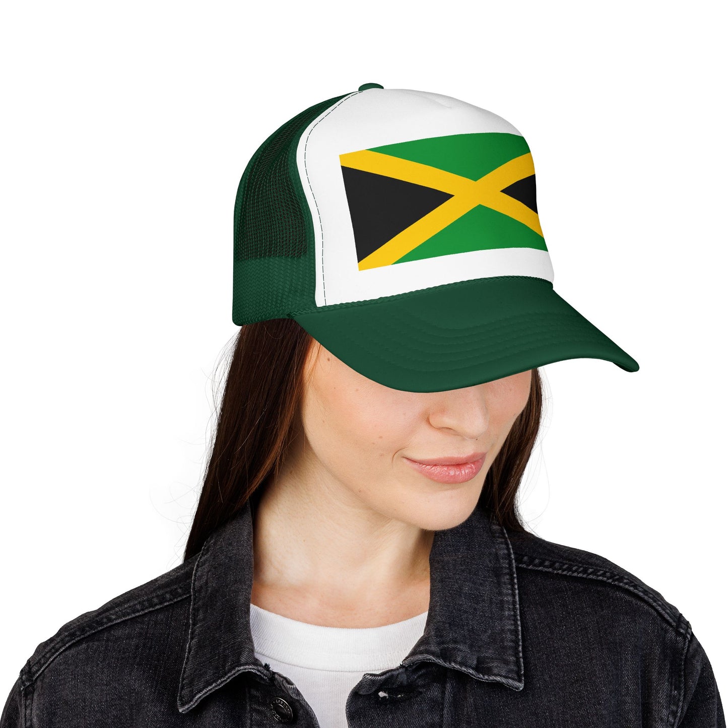 Jamaica Flag Foam Trucker Hat | Jamaican Pride Snapback Cap | Rep Ya Flag