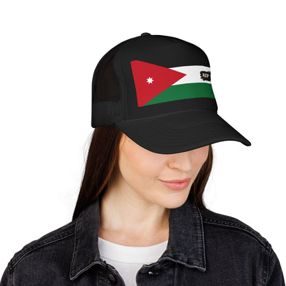 Jordan Flag Foam Trucker Hat | Jordanian Pride Snapback Cap | Rep Ya Flag