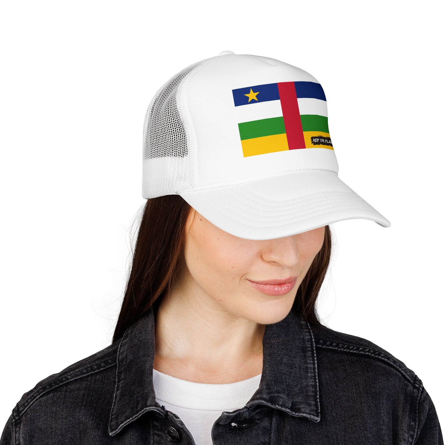 Central African Republic Flag Foam Trucker Hat | Central African Pride Snapback Cap | Rep Ya Flag