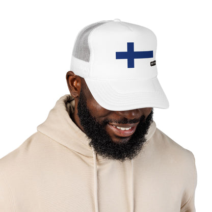 Finland Flag Foam Trucker Hat | Finnish Pride Snapback Cap | Rep Ya Flag