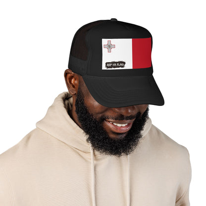 Malta Flag Foam Trucker Hat | Maltese Pride Snapback Cap | Rep Ya Flag