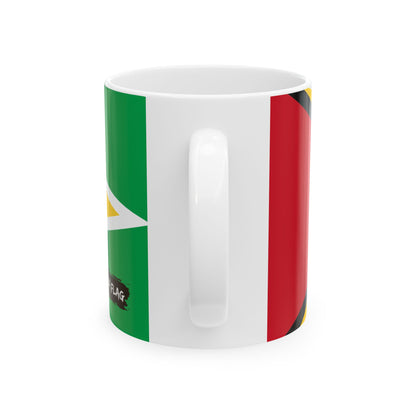 Guyana Flag Coffee Tea Mug 11oz 15oz | Rep Ya Flag Ceramic Mug