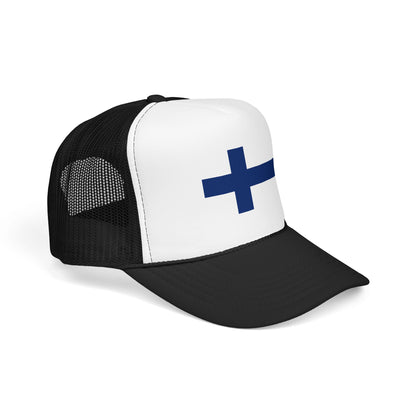 Finland Flag Foam Trucker Hat | Finnish Pride Snapback Cap | Rep Ya Flag