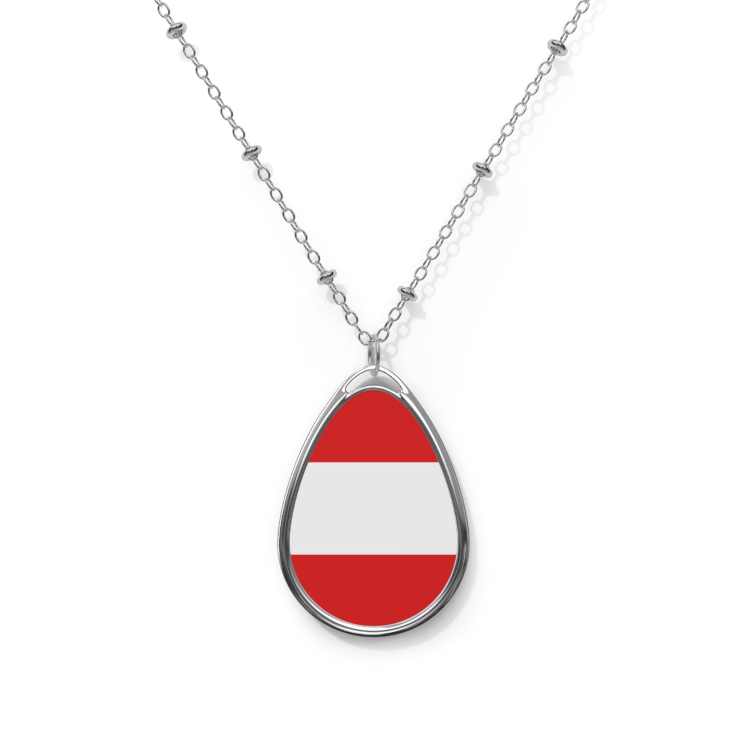 Austria Flag Oval Necklace | Austrian Heritage Pendant | Rep Ya Flag