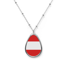 Austria Flag Oval Necklace | Austrian Heritage Pendant | Rep Ya Flag