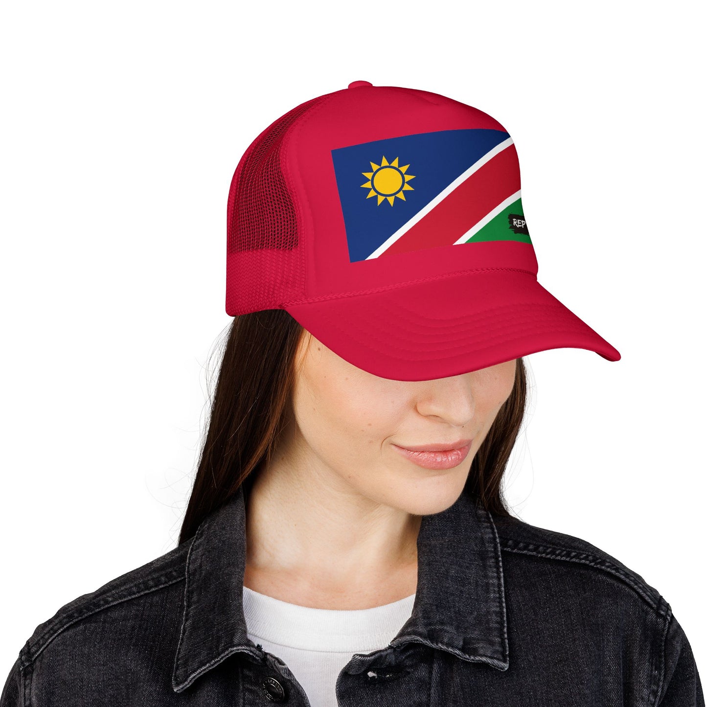 Namibia Flag Foam Trucker Hat | Namibian Pride Snapback Cap | Rep Ya Flag