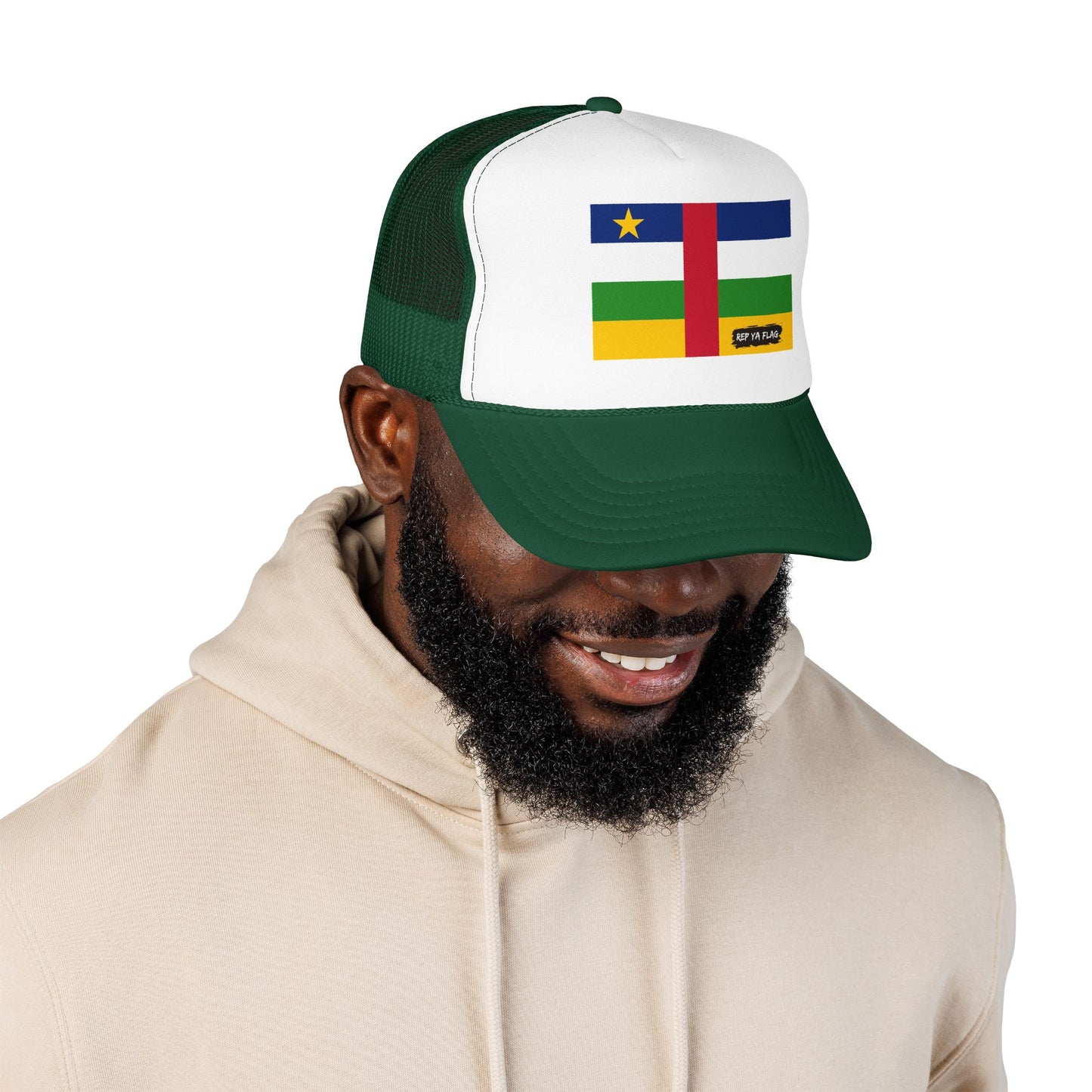 Central African Republic Flag Foam Trucker Hat | Central African Pride Snapback Cap | Rep Ya Flag