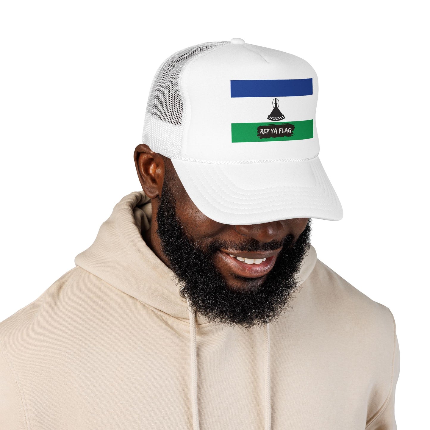 Lesotho Flag Foam Trucker Hat | Basotho Pride Snapback Cap | Rep Ya Flag
