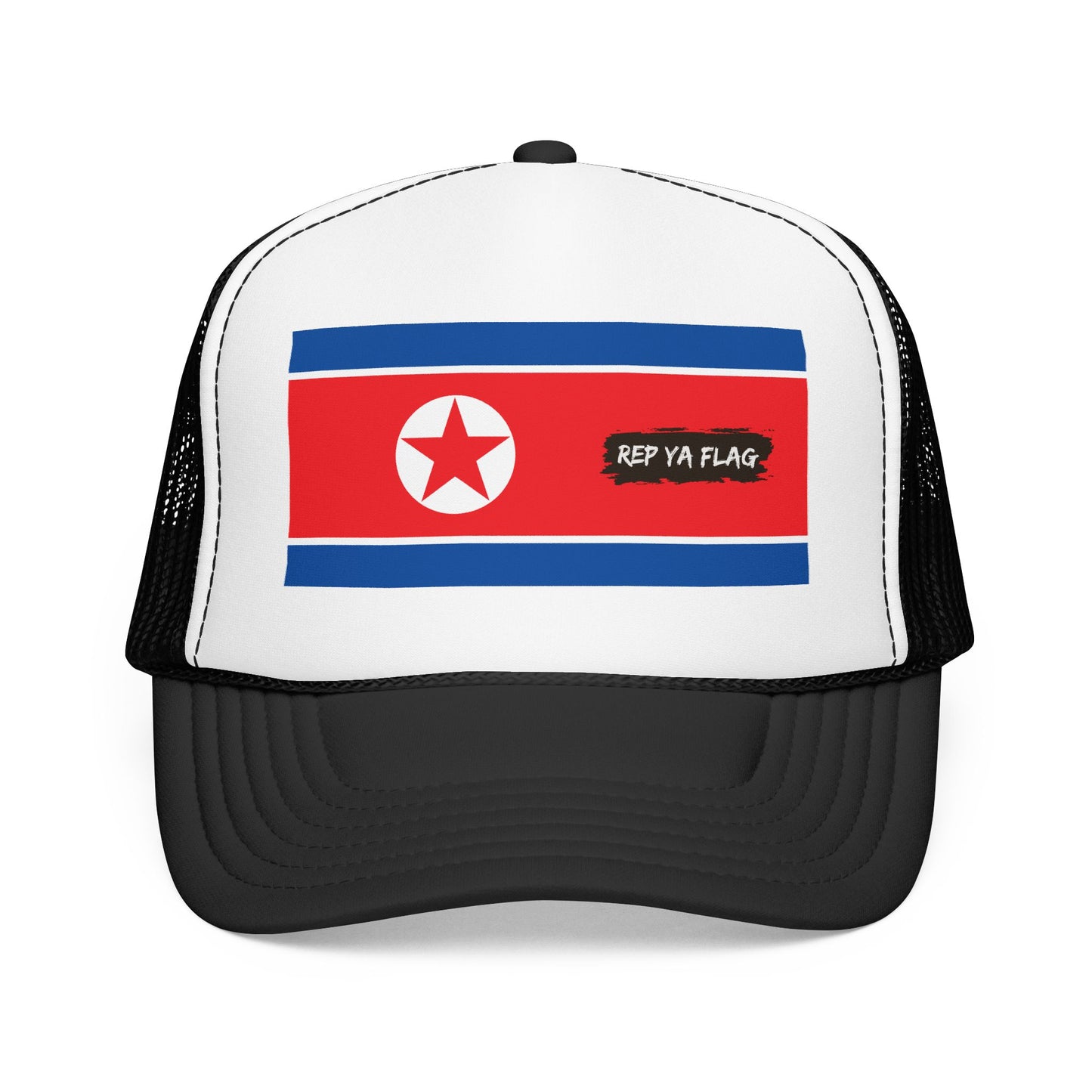 North Korea Flag Foam Trucker Hat | North Korean Pride Snapback Cap | Rep Ya Flag