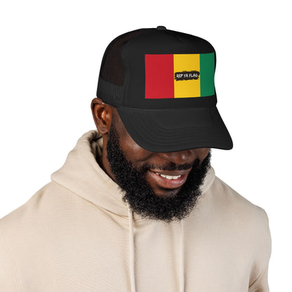 Guinea Flag Foam Trucker Hat | Guinean Pride Snapback Cap | Rep Ya Flag