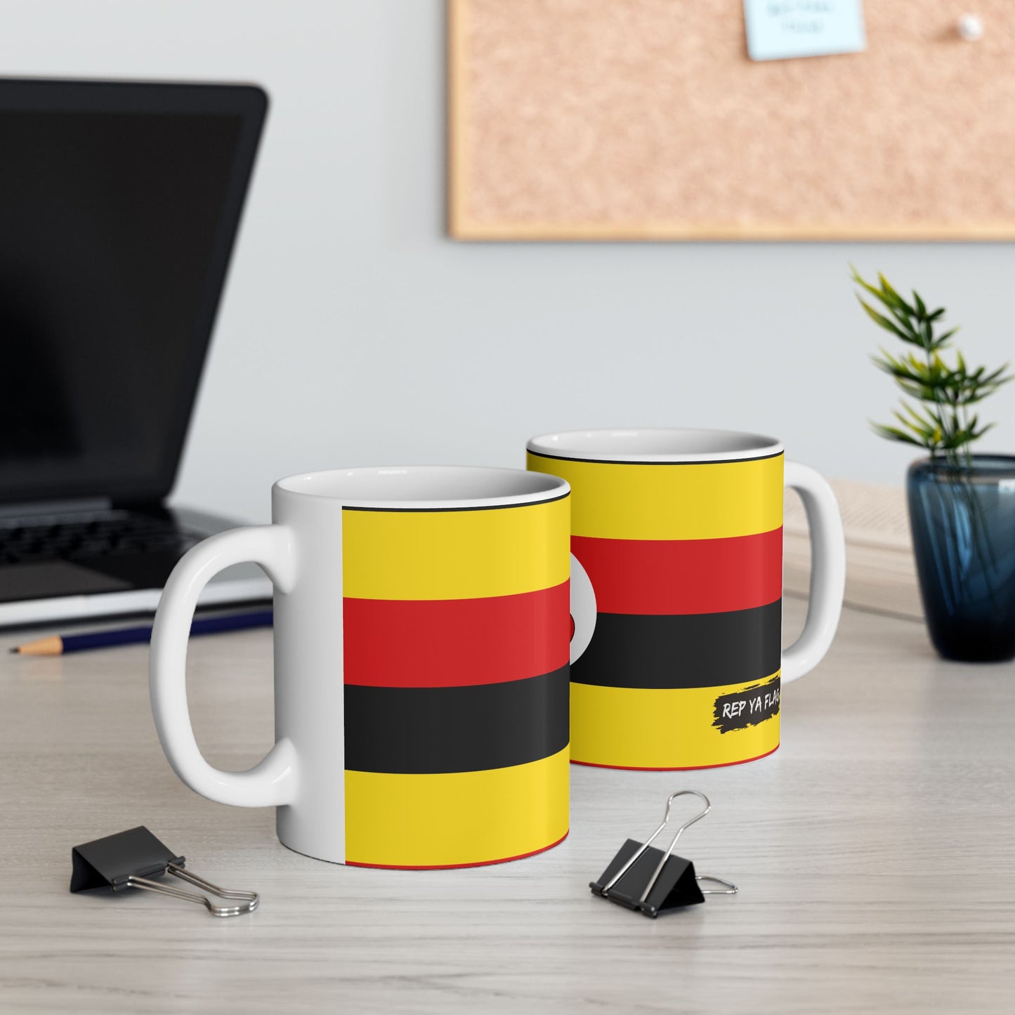 Uganda Flag Coffee Tea Mug 11oz 15oz | Rep Ya Flag Ceramic Mug