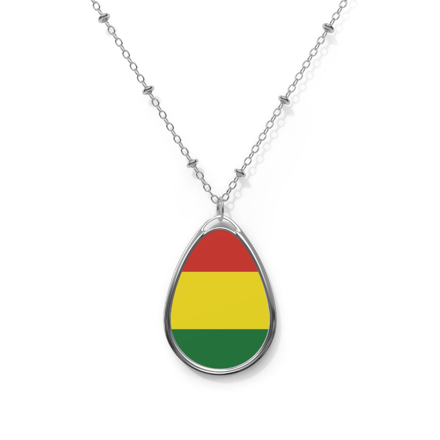 Bolivia Flag Oval Necklace | Bolivian Heritage Pendant | Rep Ya Flag