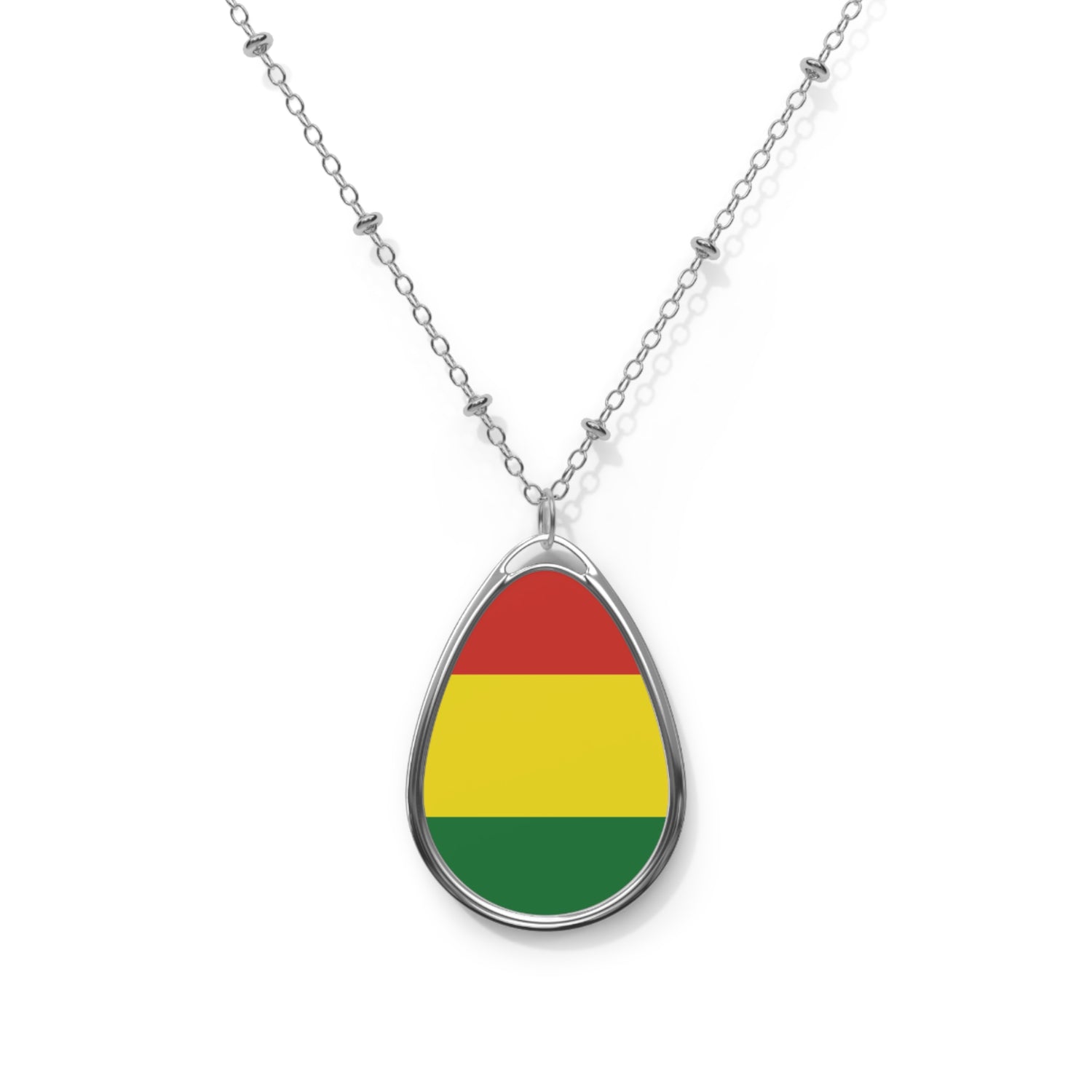 Bolivia Flag Oval Necklace | Bolivian Heritage Pendant | Rep Ya Flag