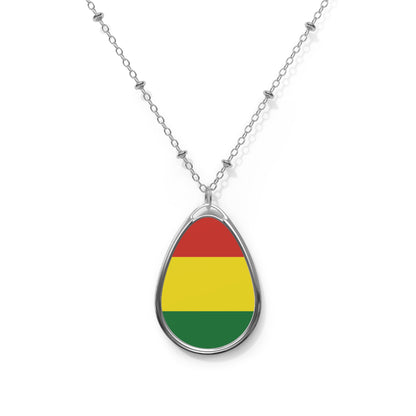 Bolivia Flag Oval Necklace | Bolivian Heritage Pendant | Rep Ya Flag