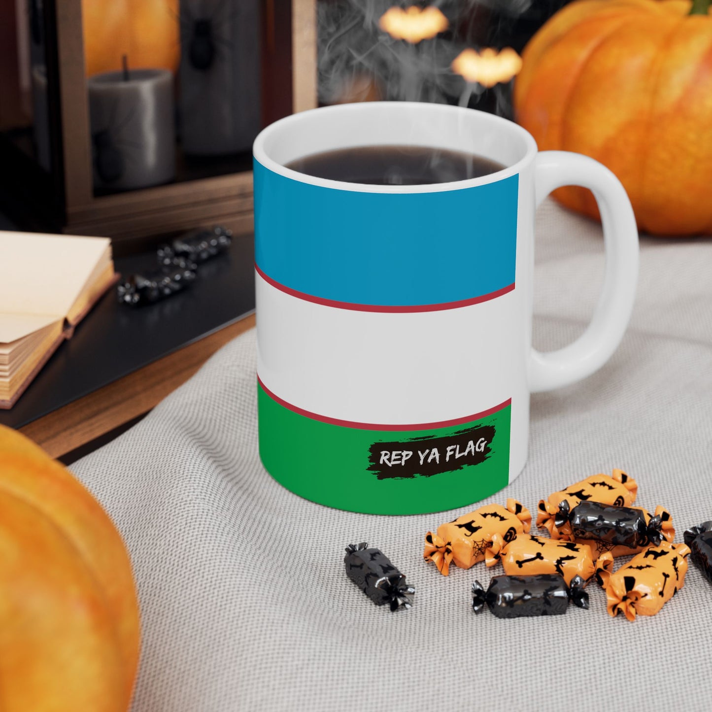 Uzbekistan Flag Coffee Tea Mug 11oz 15oz | Rep Ya Flag Ceramic Mug