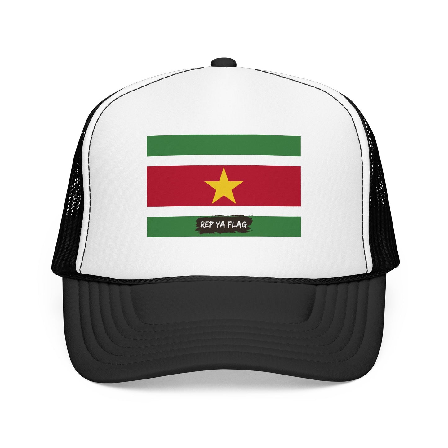 Suriname Flag Foam Trucker Hat | Rep Ya Flag design