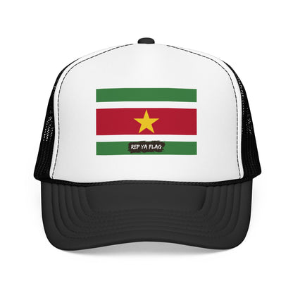 Suriname Flag Foam Trucker Hat | Rep Ya Flag design