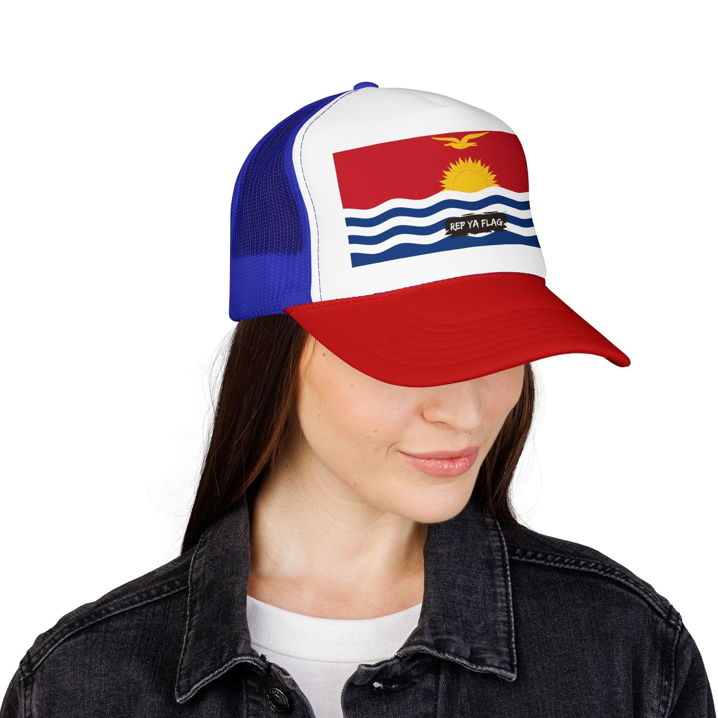 Kiribati Flag Foam Trucker Hat | Kiribati Pride Snapback Cap | Rep Ya Flag