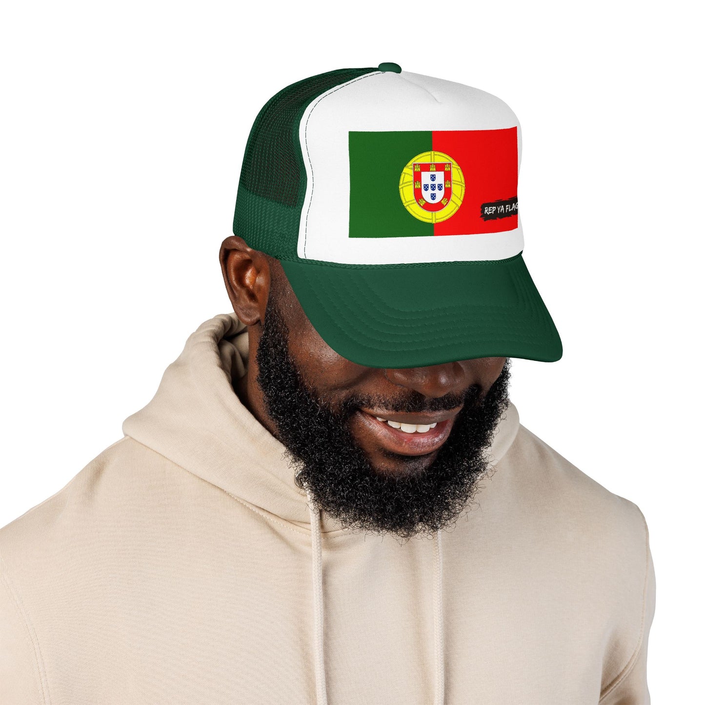 Portugal Flag Foam Trucker Hat | Portuguese Pride Snapback Cap | Rep Ya Flag