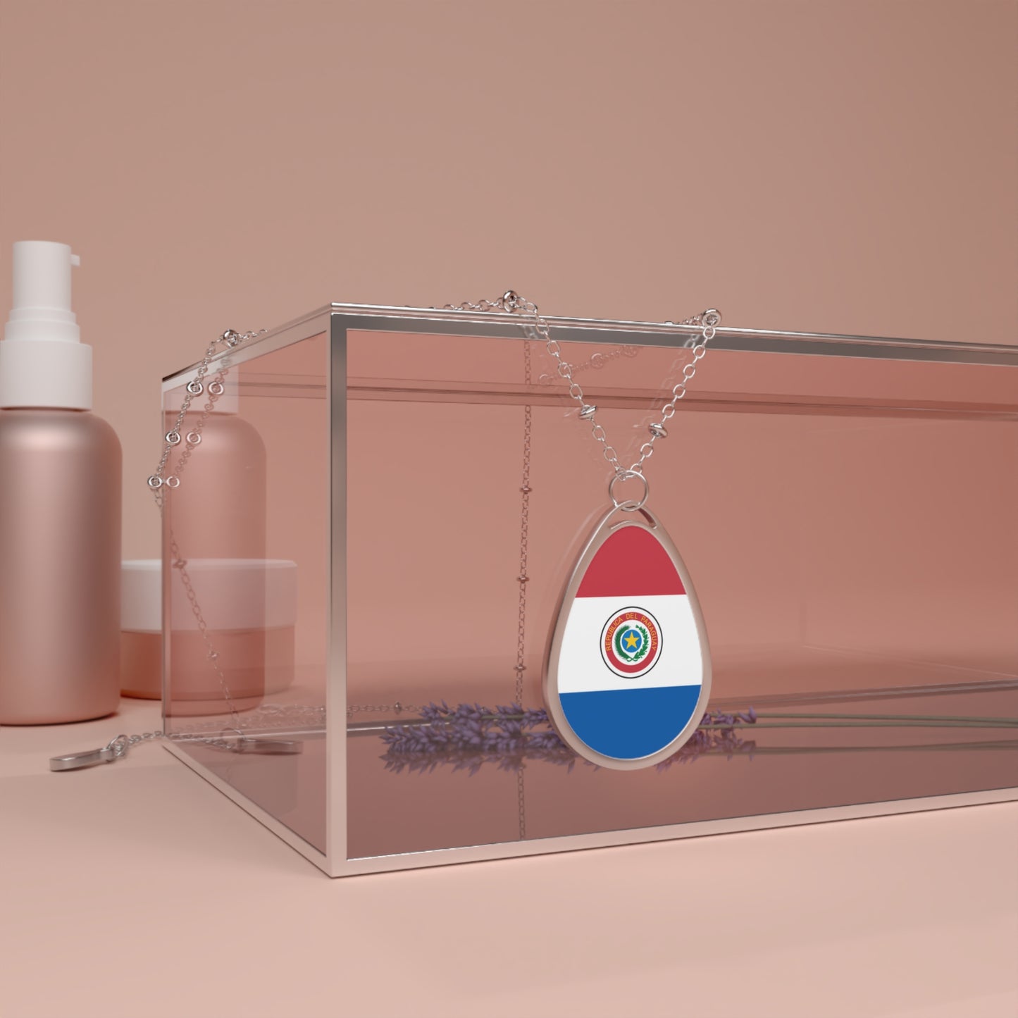 Paraguay Flag Oval Necklace | Paraguayan Heritage Pendant | Rep Ya Flag