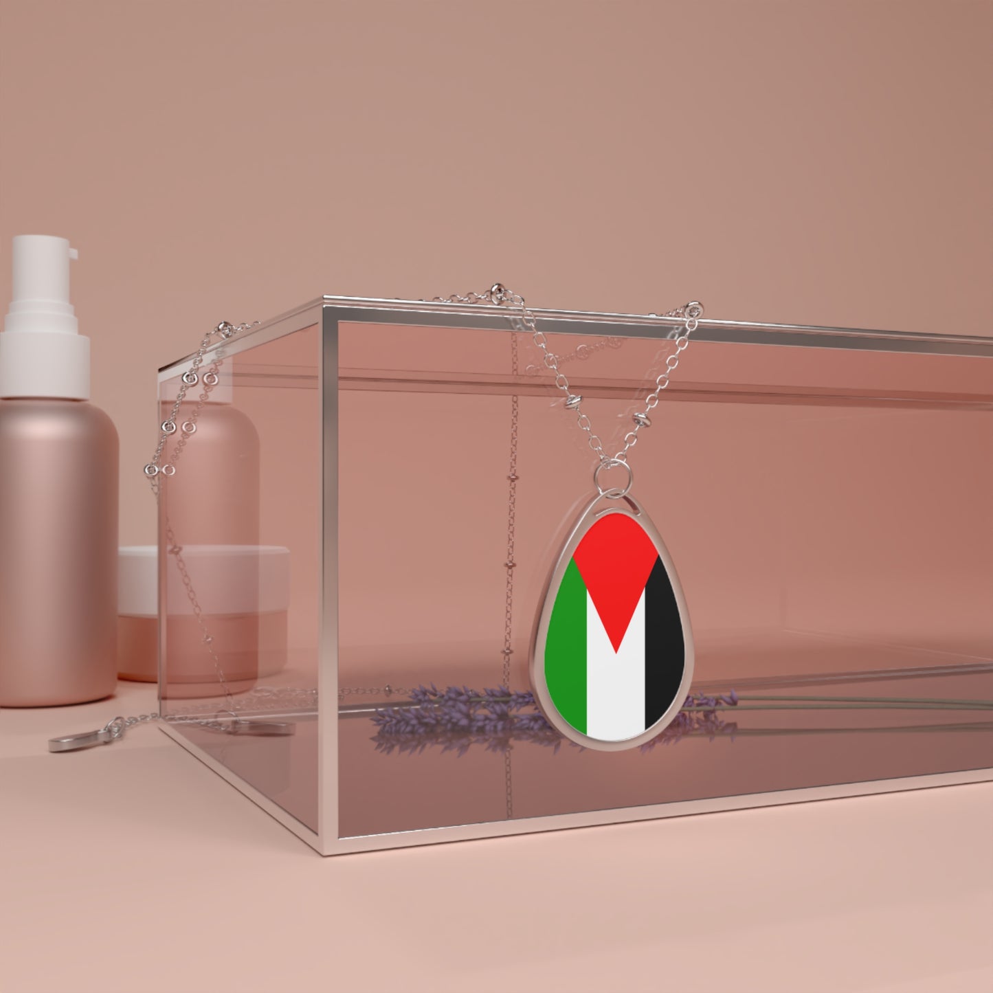 Palestine Flag Oval Necklace | Palestinian Heritage Pendant | Rep Ya Flag