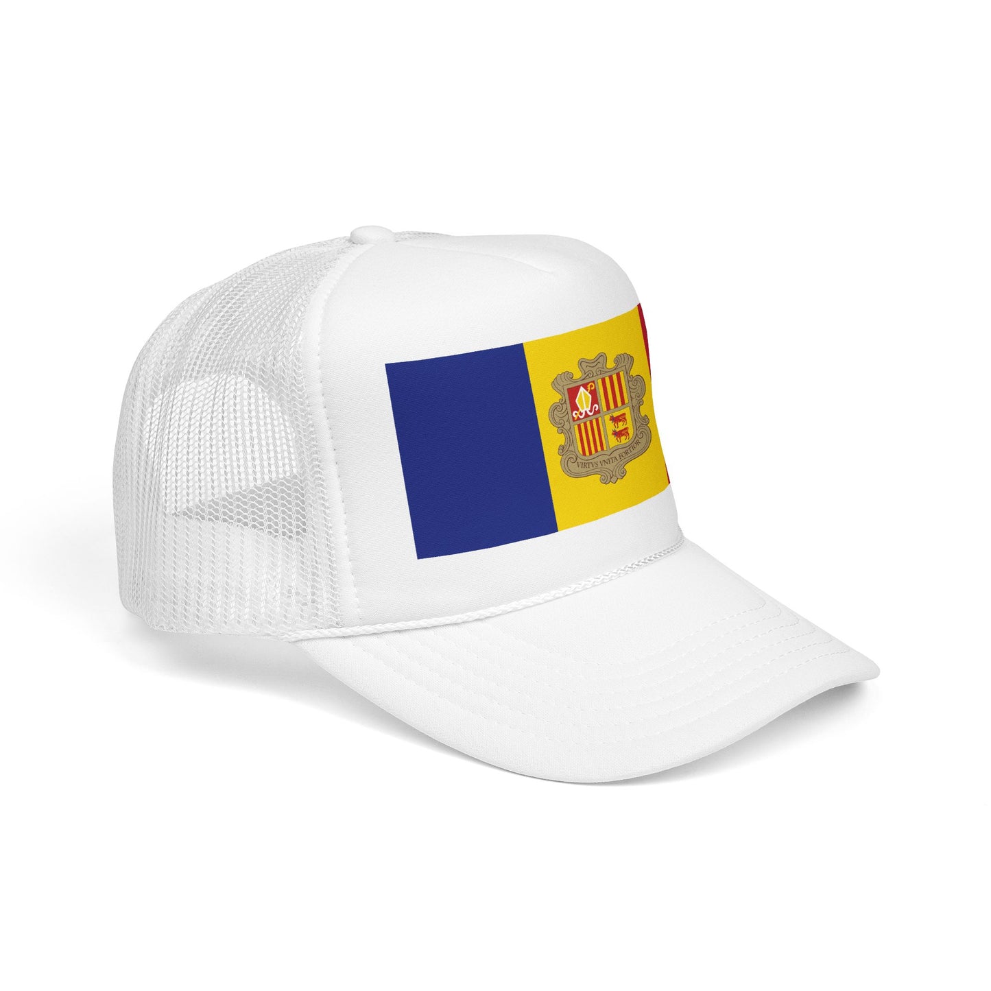 Andorra Flag Foam Trucker Hat | Andorran Pride Snapback Cap | Rep Ya Flag