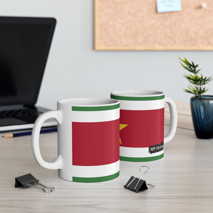 Suriname Flag Coffee Tea Mug 11oz 15oz | Rep Ya Flag Ceramic Mug