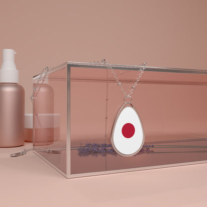 Japan Flag Oval Necklace | Japanese Heritage Pendant | Rep Ya Flag