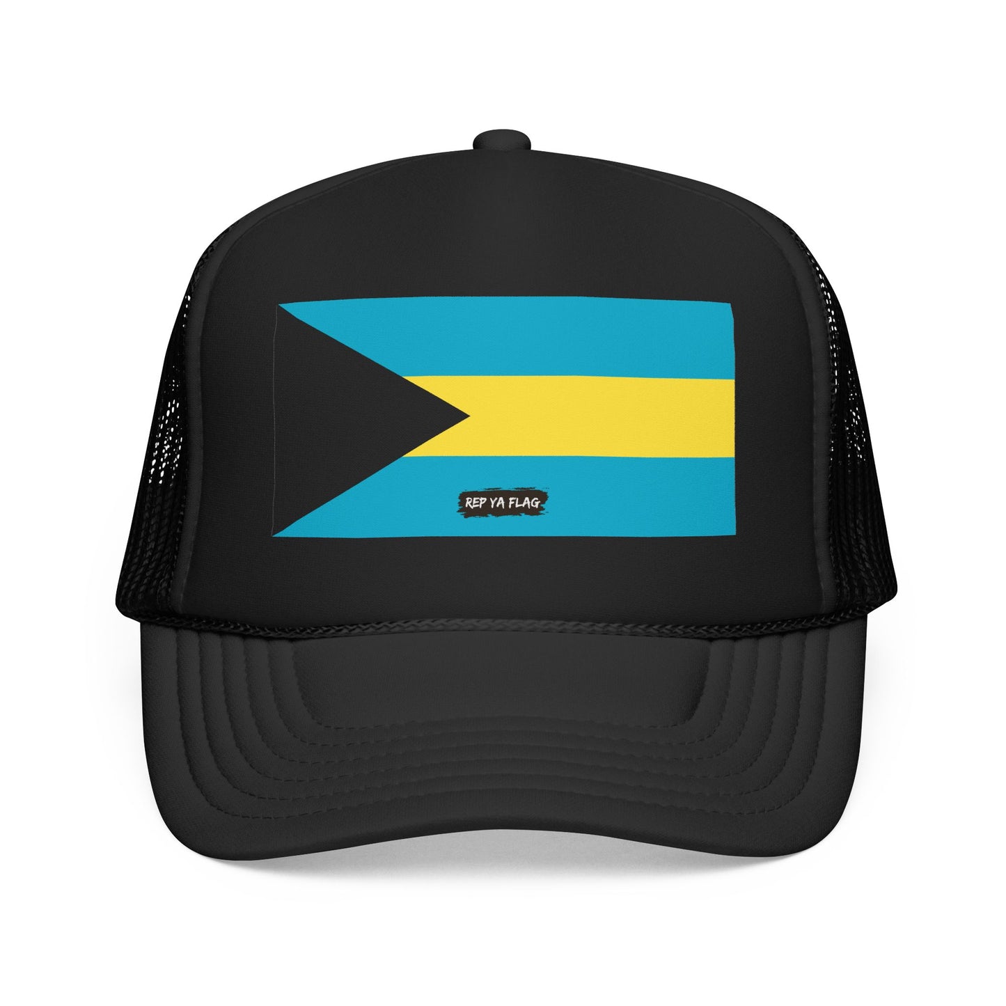 Bahamas Flag Foam Trucker Hat | Bahamian Pride Snapback Cap | Rep Ya Flag