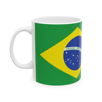 Brazil Flag Coffee Mug | Brazilian Pride Ceramic Tea Mug 11oz & 15oz | Rep Ya Flag