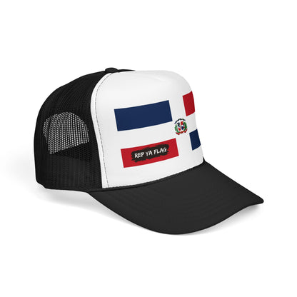 Dominican Republic Flag Foam Trucker Hat | Dominican Pride Snapback Cap | Rep Ya Flag