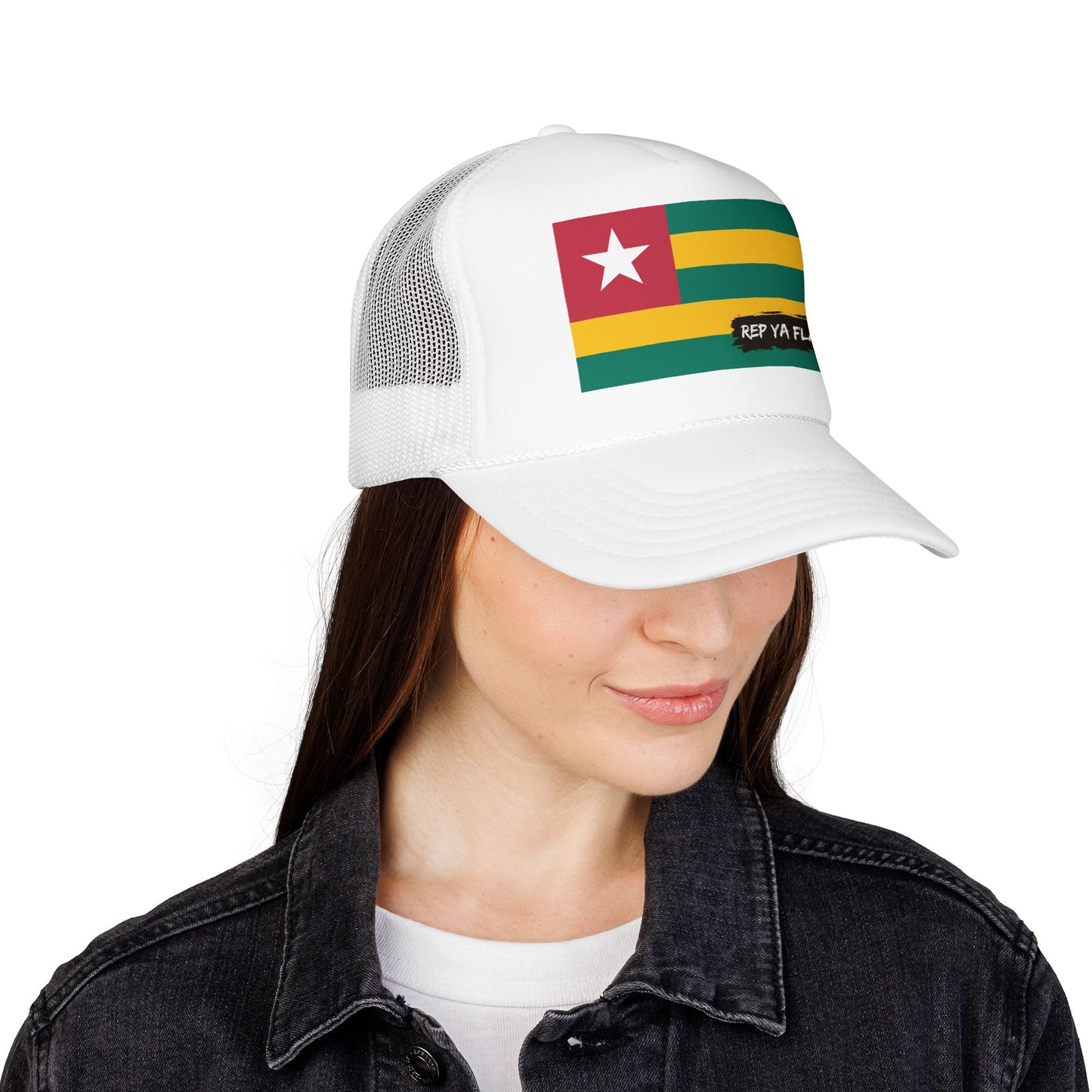 Togo Flag Foam Trucker Hat | Rep Ya Flag design