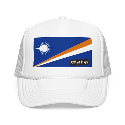 Marshall Islands Flag Foam Trucker Hat | Marshallese Pride Snapback Cap | Rep Ya Flag