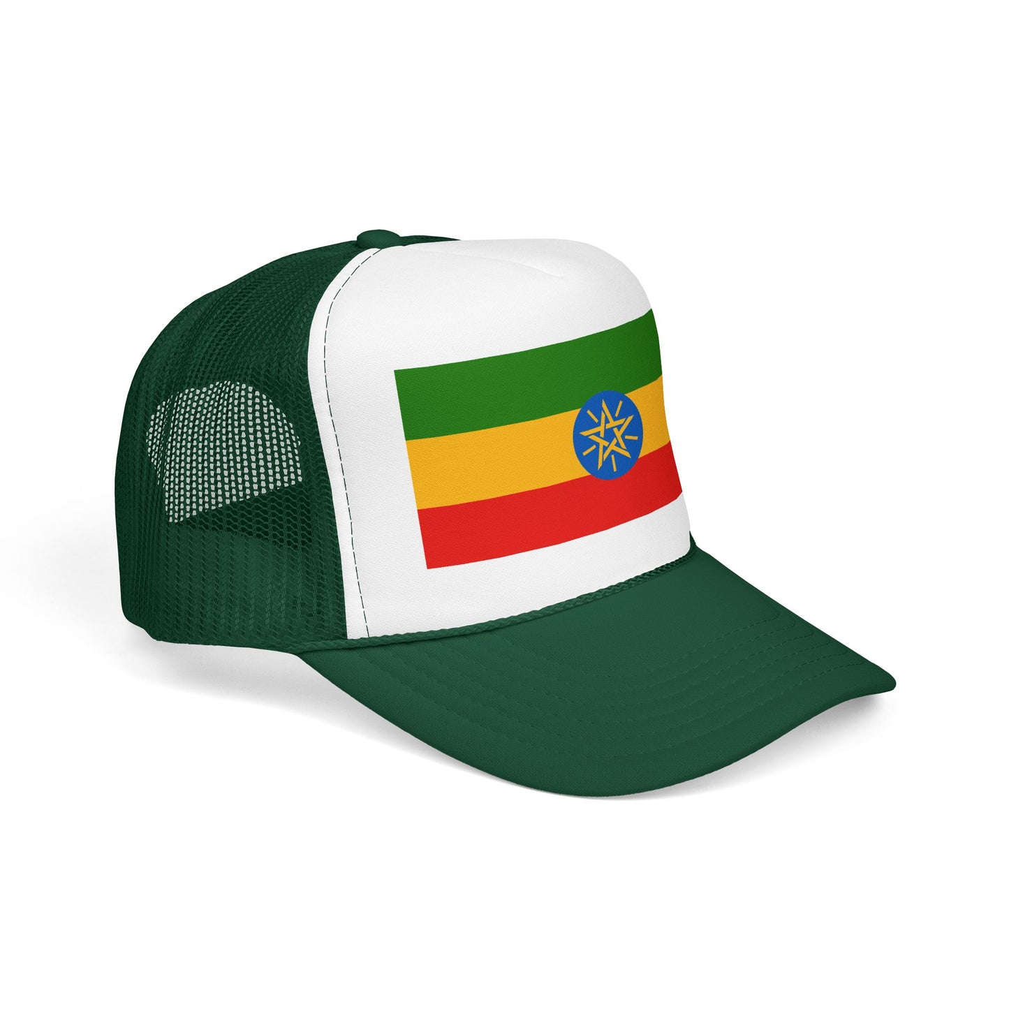 Ethiopia Flag Foam Trucker Hat | Ethiopian Pride Snapback Cap | Rep Ya Flag