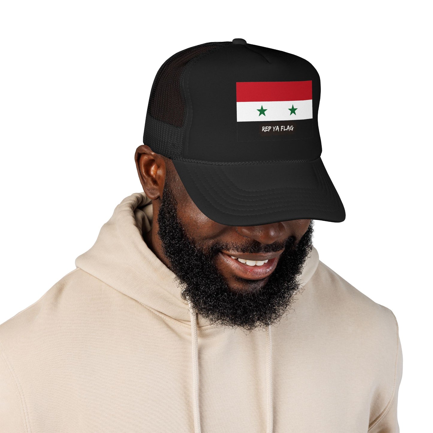 Syria Flag Foam Trucker Hat | Rep Ya Flag design