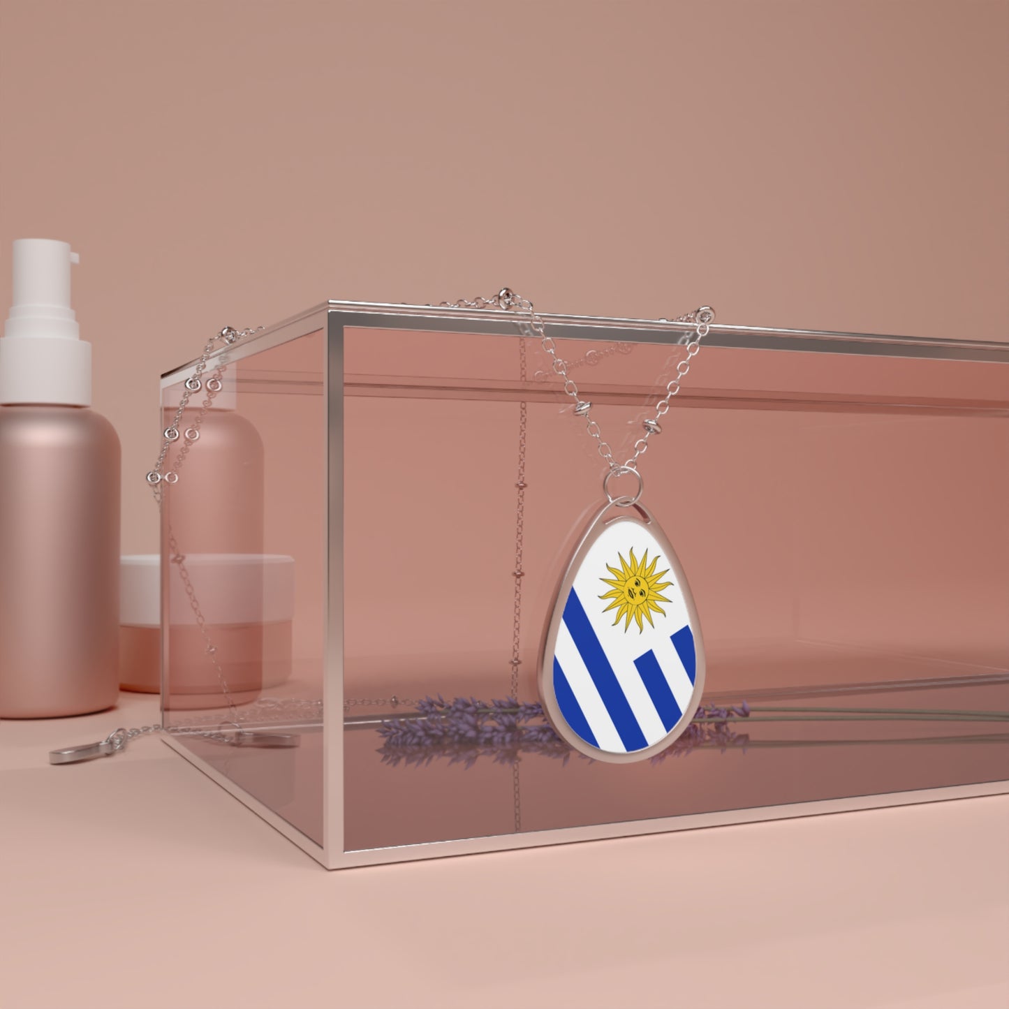 Uruguay Flag Oval Necklace
