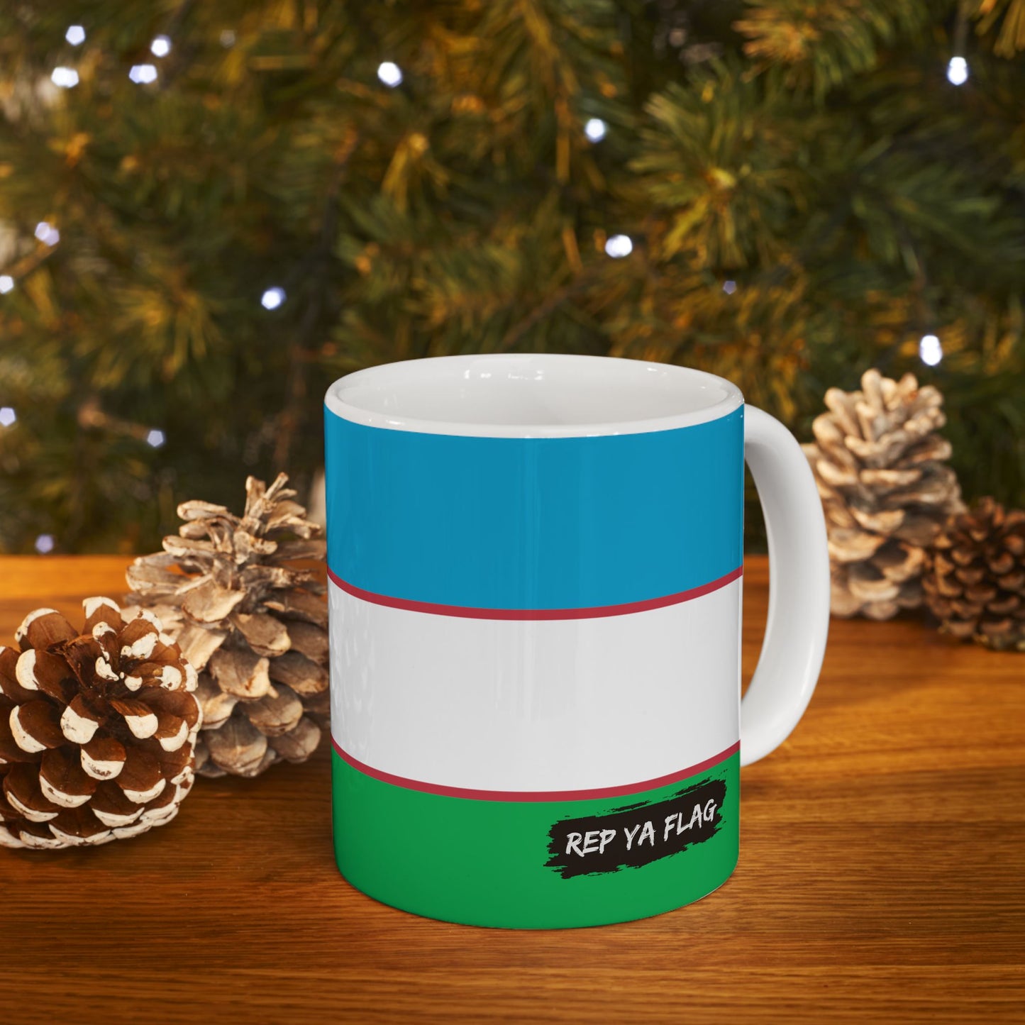 Uzbekistan Flag Coffee Tea Mug 11oz 15oz | Rep Ya Flag Ceramic Mug